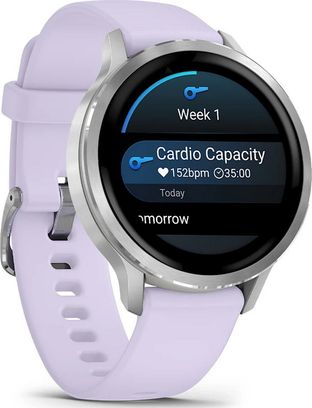 Смарт-годинник Garmin Venu 4 41 mm Silver with Periwinkle Silicone Band (010-03013-01) - фото 3