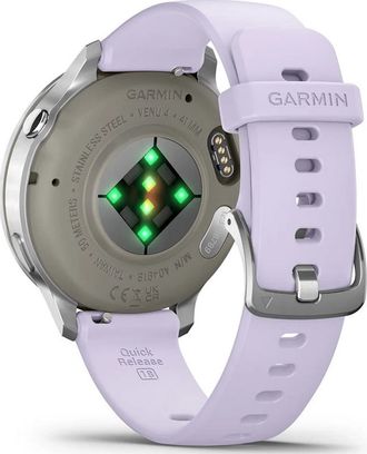 Смарт-годинник Garmin Venu 4 41 mm Silver with Periwinkle Silicone Band (010-03013-01) - фото 6