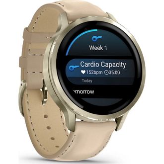 Смарт-часы Garmin Venu 4 41 mm Lunar Gold with Light Sand Leather Band (010-03013-03) (UA) - фото 3 Смарт-часы Garmin Venu 4 41 mm Lunar Gold with Light Sand Leather Band (010-03013-03) (UA) - фото 3