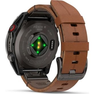 Смарт-часы Garmin Fenix 8 Pro 47 mm AMOLED Carbon Gray DLC Titanium with Chestnut Leather Band (010-03198-40) - фото 6 Смарт-часы Garmin Fenix 8 Pro 47 mm AMOLED Carbon Gray DLC Titanium with Chestnut Leather Band (010-03198-40) - фото 6