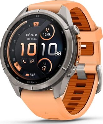 Смарт-часы Garmin Fenix 9 Pro inReach 43mm Titanium with Shell Pink/Autumn Orange Silicone Band (010-04335-00/01) - фото 1 Смарт-часы Garmin Fenix 9 Pro inReach 43mm Titanium with Shell Pink/Autumn Orange Silicone Band (010-04335-00/01) - фото 1