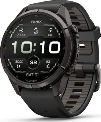 Смарт-часы Garmin Fenix 9 Pro inReach 43mm Carbon Gray DLC Titanium w. Black/Pebble Gray Silicone B. (010-04335-10/11) - фото 1 Смарт-часы Garmin Fenix 9 Pro inReach 43mm Carbon Gray DLC Titanium w. Black/Pebble Gray Silicone B. (010-04335-10/11) - фото 1