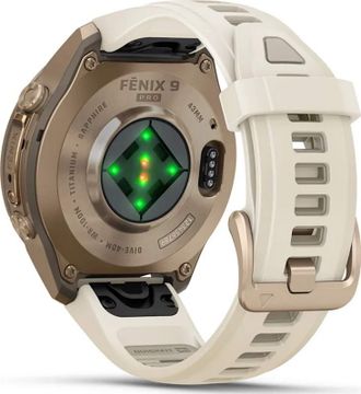 Смарт-годинник Garmin Fenix 9 Pro 43mm Autumn Gold Titanium with Cream/French Gray Silicone Band (010-04335-25/26) - фото 6