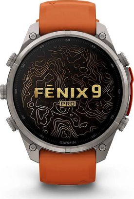 Смарт-часы Garmin Fenix 9 Pro inReach 47mm Titanium with Autumn Orange/Spark Orange Silicone Band (010-04336-00/01) - фото 2