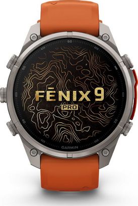 Смарт-часы Garmin Fenix 9 Pro 47mm Titanium with Autumn Orange/Spark Orange Silicone Band (010-04336-05/06) - фото 2 Смарт-часы Garmin Fenix 9 Pro 47mm Titanium with Autumn Orange/Spark Orange Silicone Band (010-04336-05/06) - фото 2