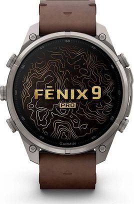Смарт-часы Garmin Fenix 9 Pro inReach 47mm Titanium with Walnut Leather Band (010-04336-40/41) - фото 2