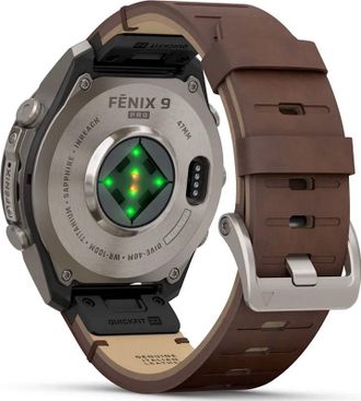 Смарт-часы Garmin Fenix 9 Pro inReach 47mm Titanium with Walnut Leather Band (010-04336-40/41) - фото 6