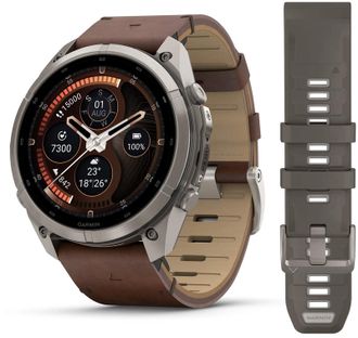 Смарт-годинник Garmin Fenix 9 Pro inReach 51mm Titanium with Walnut Leather Band (010-04337-40/41) - фото 1 Смарт-годинник Garmin Fenix 9 Pro inReach 51mm Titanium with Walnut Leather Band (010-04337-40/41) - фото 1
