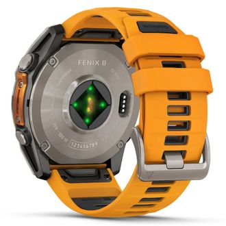 Смарт-годинник Garmin Fenix 8 AMOLED Sapphire Graphite DLC Titanium (010-02904-19) сіро-помаранчевий (UA) - фото 4 Смарт-годинник Garmin Fenix 8 AMOLED Sapphire Graphite DLC Titanium (010-02904-19) сіро-помаранчевий (UA) - фото 4