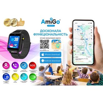 Детские смарт-часы AmiGo GO10S Pro Wifi Black (UA) - фото 5 Детские смарт-часы AmiGo GO10S Pro Wifi Black (UA) - фото 5