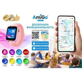 Детские смарт-часы AmiGo GO10S Pro Wifi Pink (UA) - фото 5 Детские смарт-часы AmiGo GO10S Pro Wifi Pink (UA) - фото 5