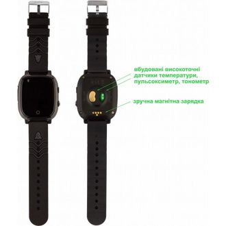 Детские часы Amigo GO005 4G WIFI Kids waterproof Thermometer Black (747016) (UA) - фото 4