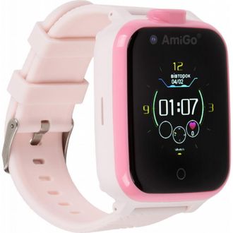 Детские часы Amigo GO006 GPS 4G WIFI Pink (UA) - фото 1
