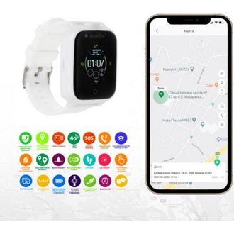 Дитячий смарт-годинник AmiGo GO006 GPS 4G WIFI VIDEOCALL White (UA) - фото 2