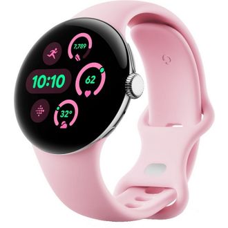 Смарт-часы Google Pixel Watch 3 41 mm LTE Polished Silver Aluminum Case/Rose Quartz Active Band - фото 1