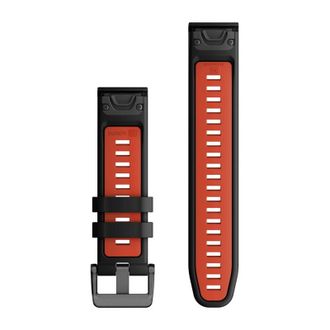 Ремешок Garmin QuickFit 22 Watch Bands Black/Flame Red Silicone (010-13280-06) - фото 2
