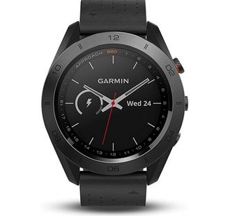 Смарт-часы Garmin Approach S60 Premium Black Ceramic Bezel with Black Leather Band (010-01702-03) - фото 1