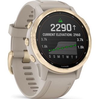 Смарт-годинник Garmin Fenix 6S Pro Solar Edition Light Gold with Light Sand band (010-02409-11/10) - фото 4 Смарт-годинник Garmin Fenix 6S Pro Solar Edition Light Gold with Light Sand band (010-02409-11/10) - фото 4