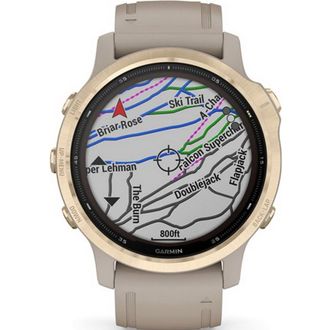 Смарт-годинник Garmin Fenix 6S Pro Solar Edition Light Gold with Light Sand band (010-02409-11/10) - фото 6 Смарт-годинник Garmin Fenix 6S Pro Solar Edition Light Gold with Light Sand band (010-02409-11/10) - фото 6
