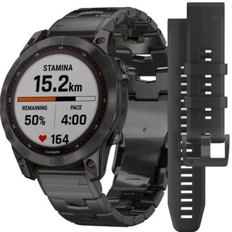 Смарт-годинник Garmin fenix 7 Sapph Sol, Carbon Gray DLC Ti w/DLC Ti Bracelet, GPS (010-02540-39) (UA) - фото 5 Смарт-годинник Garmin fenix 7 Sapph Sol, Carbon Gray DLC Ti w/DLC Ti Bracelet, GPS (010-02540-39) (UA) - фото 5