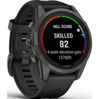 Смарт-годинник Garmin Fenix 7S Pro Sapphire Solar Carbon Gray Titanium with Black Silicone (010-02776-54) (UA) - фото 4