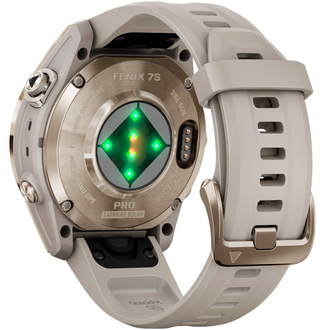 Смарт-годинник Garmin Fenix 7S Pro Sapphire Solar, 42mm 1.2" Soft Gold Stainless Steel Silicone Band Light Sand NFC EU (010-02776-15/14) - фото 5