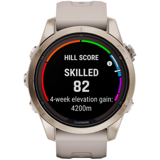 Смарт-годинник Garmin Fenix 7S Pro Sapphire Solar, 42mm 1.2" Soft Gold Stainless Steel Silicone Band Light Sand NFC EU (010-02776-15/14) - фото 2