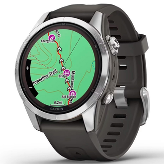 Смарт-годинник Garmin Fenix 7S Pro Solar Edition | 42 мм Silver with Graphite Band (010-02776-01) - фото 3