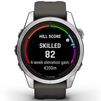 Смарт-годинник Garmin Fenix 7S Pro Solar Edition | 42 мм Silver with Graphite Band (010-02776-01) - фото 5