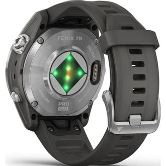 Смарт-годинник Garmin Fenix 7S Pro Solar Silver w. Graphite Band (010-02776-00/01) - фото 5