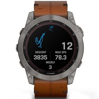 Смарт-годинник Garmin Fenix 7X Sapphire Solar Titanium w. Chestnut Leather Band (010-02541-19) - фото 5