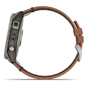 Смарт-годинник Garmin Fenix 7X Sapphire Solar Titanium w. Chestnut Leather Band (010-02541-19) - фото 3