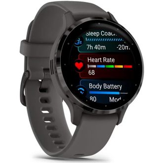 Смарт-годинник Garmin Venu 3S Slate S. Steel Bezel w. Pebble Gray Case and S. Band (010-02785-00) - фото 1