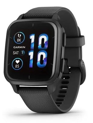 Смарт-часы Garmin Venu Sq 2 – Music Edition Slate Aluminum Bezel with Black Case and Silicone Band (010-02700-00/10) - фото 1