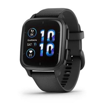 Смарт-часы Garmin Venu Sq 2 – Music Edition Slate Aluminum Bezel with Black Case and Silicone Band (010-02700-00/10/80) - фото 1