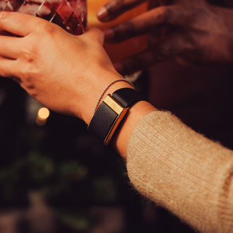 Фітнес-браслет WHOOP 5.0 MG Life LeatherLuxe Tapered Band Black with Gold - Size S - 12-Month Membership - фото 3