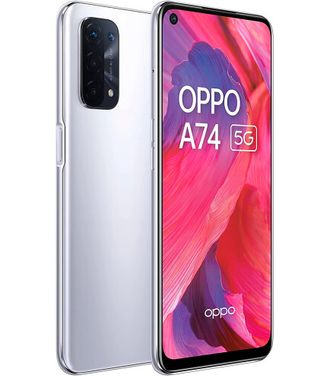 Смартфон OPPO A74 5G 6/128GB Space Silver (Global Version) - фото 2 Смартфон OPPO A74 5G 6/128GB Space Silver (Global Version) - фото 2