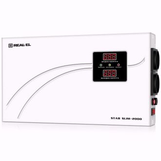 Стабілізатор REAL-EL STAB SLIM-2000, white (EL122400008) - фото 1 Стабілізатор REAL-EL STAB SLIM-2000, white (EL122400008) - фото 1