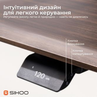Комп’ютерний стіл Sihoo D07 1.8m Walnut/Black (D07A-101/D07J-101-AB/D07-P) - фото 4