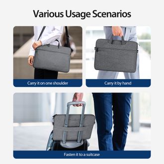 Чехол-сумка DUX DUCIS для MacBook 17" Shoulder Bag LBJB Series (Dark Grey) - фото 2