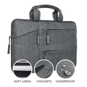 Чехол Satechi Water-Resistant Laptop Carrying Case with Pockets 13" Gray (ST-LTB13) - фото 2