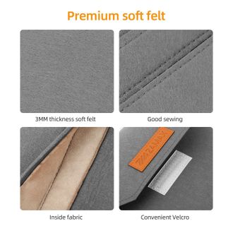 Чохол-конверт ZAMAX Felt Sleeve для MacBook Air 15.3"(Graphite) - фото 3