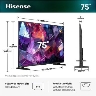 Телевізор Hisense 75E7S PRO Europe - фото 5 Телевізор Hisense 75E7S PRO Europe - фото 5