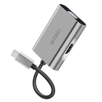 Переходник adapter USB-C HUB 2in1 Wiwu A20VH - фото 1