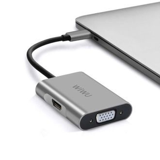 Переходник adapter USB-C HUB 2in1 Wiwu A20VH - фото 2