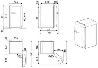 Холодильник Smeg FAB10HRPB5 Europe - фото 10 Холодильник Smeg FAB10HRPB5 Europe - фото 10