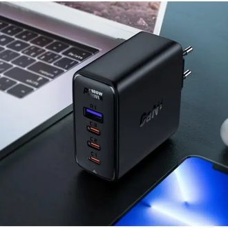 Сетевое зарядное устройство Acefast A37 3xUSB-C + USB-A + кабель USB-C to USB-C 100w (Black) - фото 3 Сетевое зарядное устройство Acefast A37 3xUSB-C + USB-A + кабель USB-C to USB-C 100w (Black) - фото 3