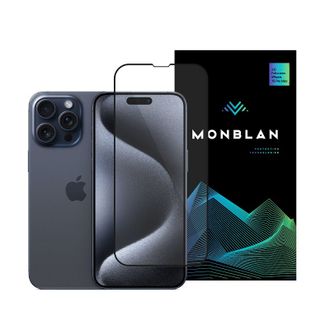 Захисне скло Monblan для iPhone 15 Pro Max 2.5D Anti Static 0.26mm [Dust-Proof] (Black) - фото 1