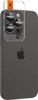 Захисне скло для камери Spigen iPhone 16 Pro/16 Max/15 Pro/15 Max - EZFit Optik Pro L-Series 2шт (AGL05217) - фото 2