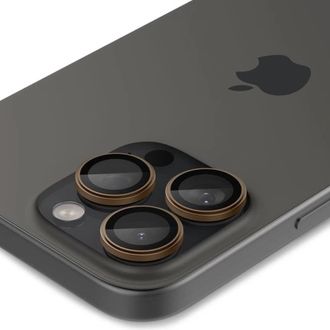 Захисне скло для камери Spigen iPhone 16 Max/ 16 Pro Optik Pro Glas.TR "EZ FIT" (2 шт) Desert Titanium (AGL08862) - фото 2